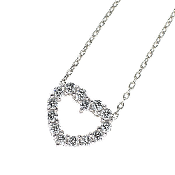 田崎真珠 K18WG ダイヤモンド ペンダントネックレス 0.18ct ハート