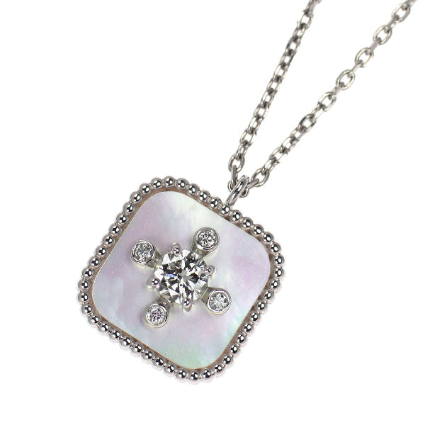 アンブローズ Pt950/ Pt850 シェル ダイヤモンド ペンダントネックレス D0.25ct