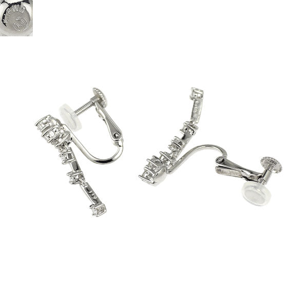 田崎真珠 K18WG ダイヤモンド イヤリング 0.22ct
