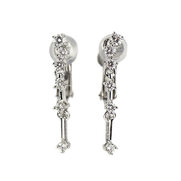 田崎真珠 K18WG ダイヤモンド イヤリング 0.22ct