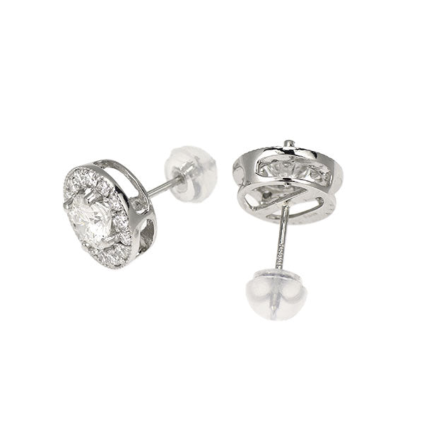 新品 Pt950/ Pt900 ダイヤモンド スタッド ピアス 1.024ct E/G SI2 G D0.46ct 鍛造ミルグレイン【エスコレ】