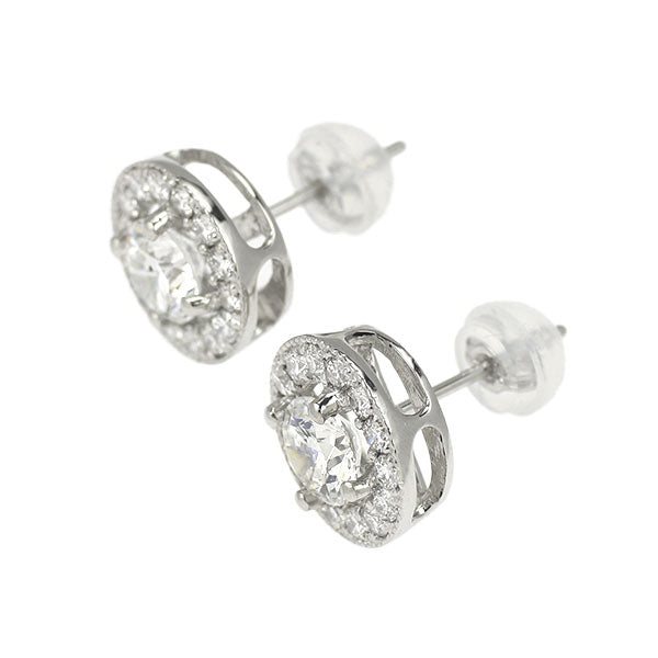 新品 Pt950/ Pt900 ダイヤモンド スタッド ピアス 1.008ct E/F SI1 VG/G D0.46ct 鍛造ミルグレイン【エスコレ】