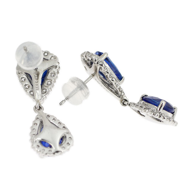 Pt950/ Pt900 サファイア ダイヤモンド ピアス 5.08ct D1.06ct