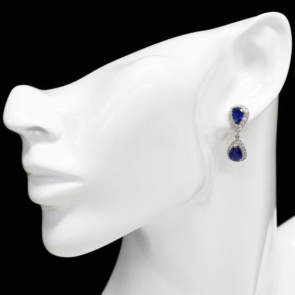 Pt950/ Pt900 サファイア ダイヤモンド ピアス 5.08ct D1.06ct