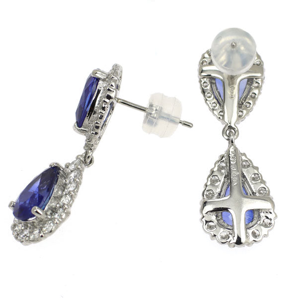Pt950/ Pt900 サファイア ダイヤモンド ピアス 4.36ct D1.08ct