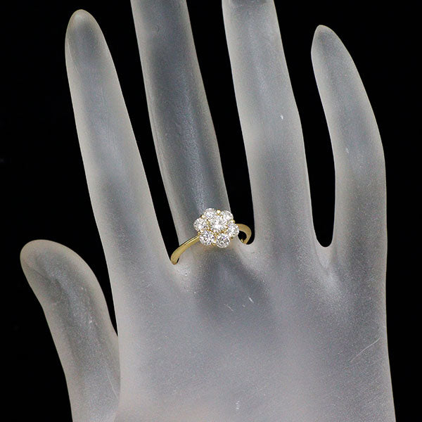 K18YG ダイヤモンド リング 1.08ct フラワー