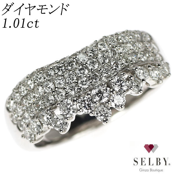K18WG ダイヤモンド リング 1.01ct パヴェ 《セルビー銀座店》【中古】