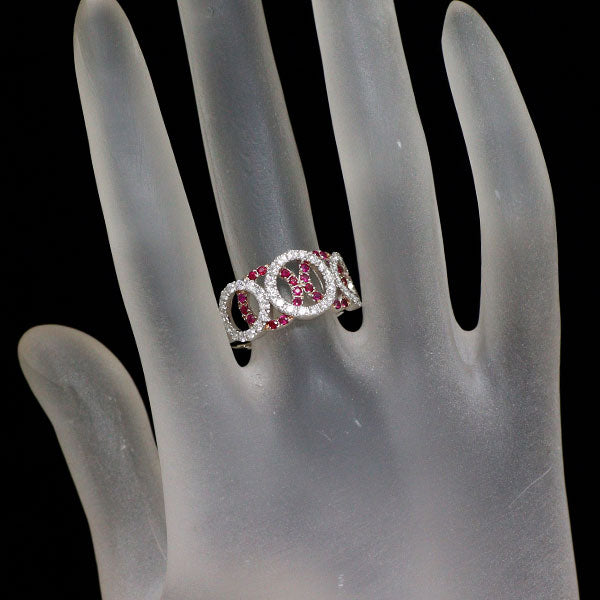 Pt900 ルビー ダイヤモンド リング 0.28ct D0.60ct