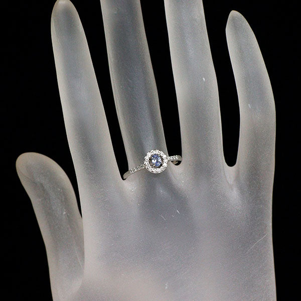 Pt900 ベニトアイト ダイヤモンド リング 0.14ct D0.18ct