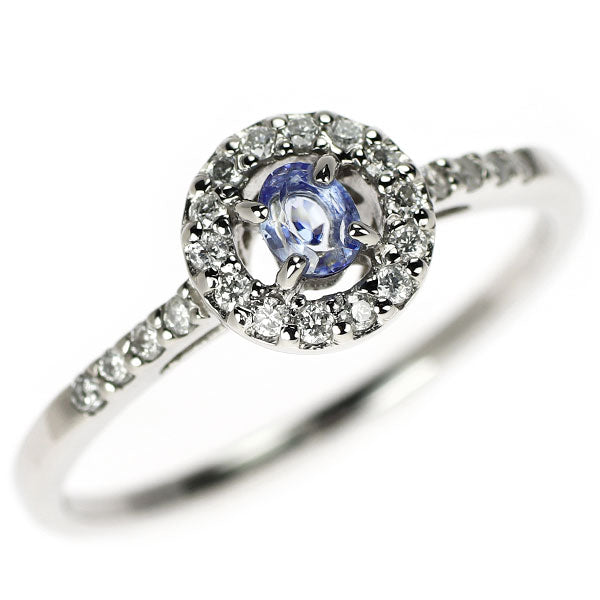 Pt900 ベニトアイト ダイヤモンド リング 0.14ct D0.18ct