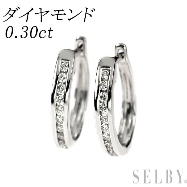専用です！ダイヤモンド　フープピアス K18WG ダイヤモンド フープピアス 0.30ct — セルビーオンラインストア