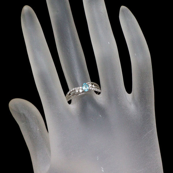 Pt900 ブラジル産 パライバトルマリン ダイヤモンド リング 0.21ct D0.18ct