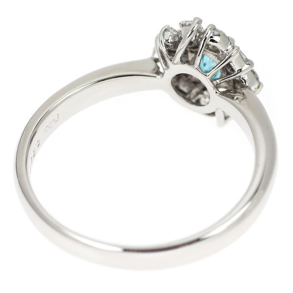 Pt900 ブラジル産パライバ トルマリン ダイヤモンド リング 0.242ct D0.292ct 希少