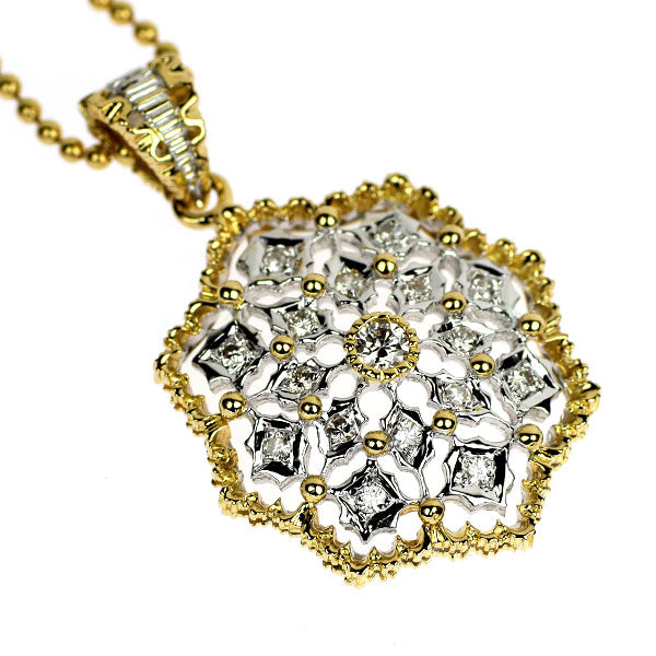 K18YG/WG ダイヤモンド ペンダントネックレス 0.21ct