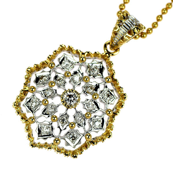 K18YG/WG ダイヤモンド ペンダントネックレス 0.21ct