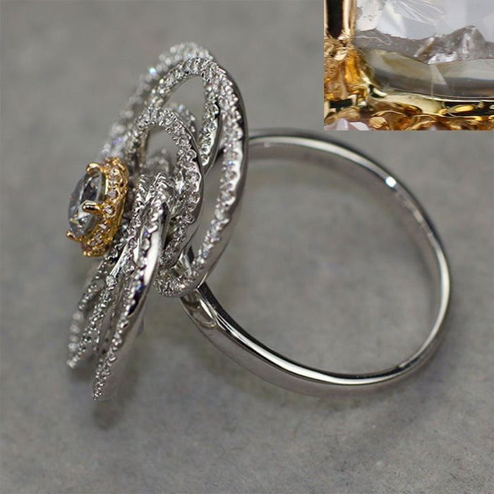 750/K18PG/WG 天然バイオレッティッシュグレーダイヤモンド リング 0.427ct FVG I1 D1.20ct