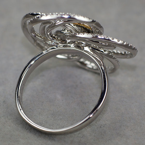 750/K18PG/WG 天然バイオレッティッシュグレーダイヤモンド リング 0.427ct FVG I1 D1.20ct