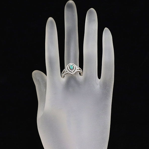 希少 Pt900 パライバトルマリン ダイヤモンド リング 0.16ct D0.54ct