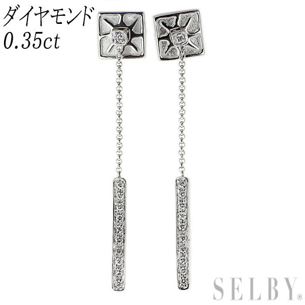 K18WG ダイヤモンド ピアス 0.35ct