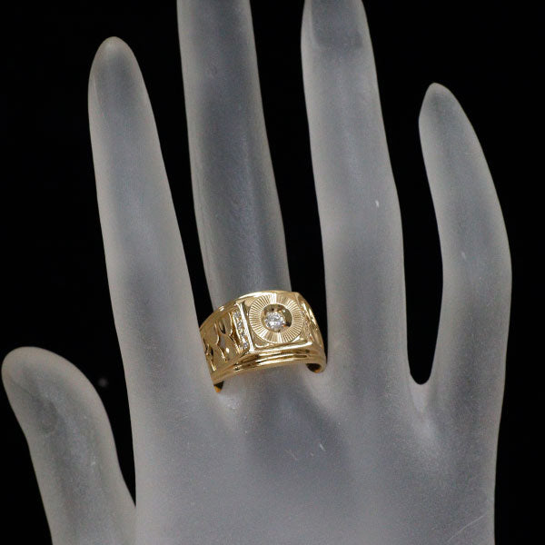 K18YG ダイヤモンド リング 0.19ct 印台