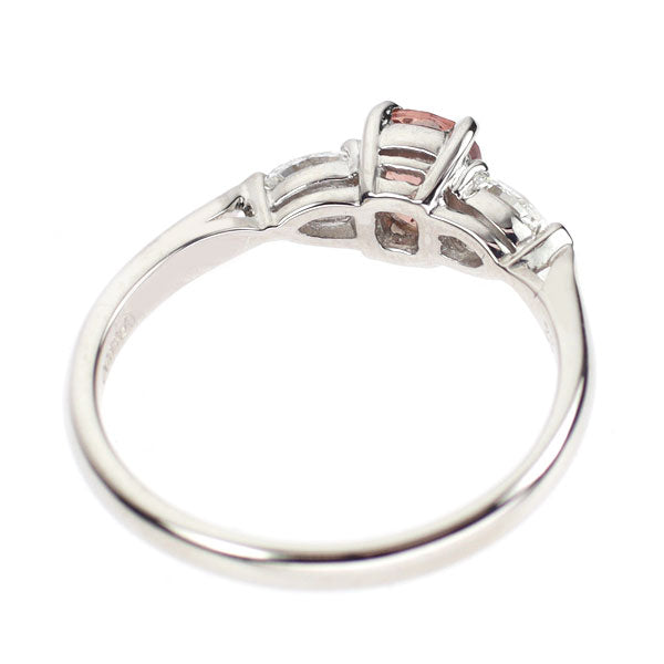 希少 Pt900 パパラチア サファイア ダイヤモンド リング 0.78ct D0.32ct