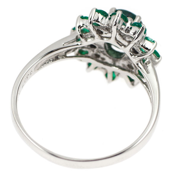 Pt900 トラピッチェ エメラルド  ダイヤモンド リング 1.155ct E0.60ct D0.307ct