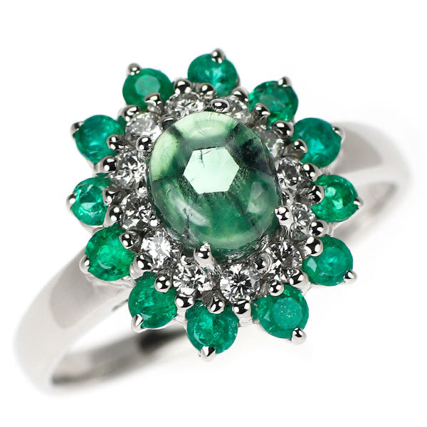 Pt900 トラピッチェ エメラルド  ダイヤモンド リング 1.155ct E0.60ct D0.307ct