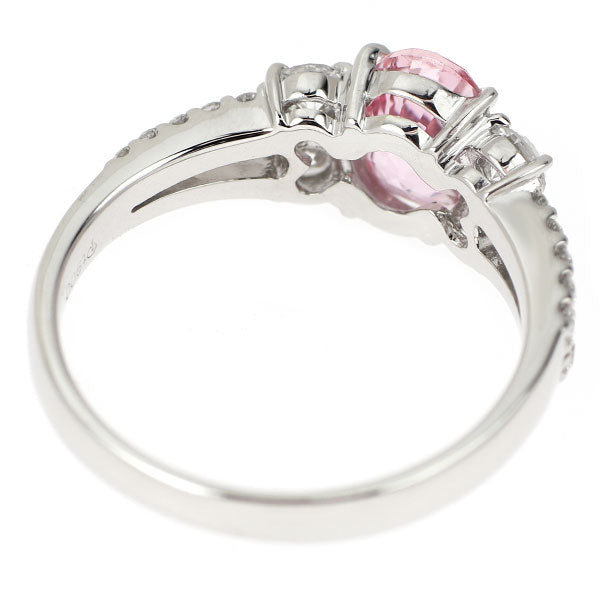 Pt900 マダガスカル産 非加熱パパラチアサファイア ダイヤモンド リング 1.50ct D0.60ct