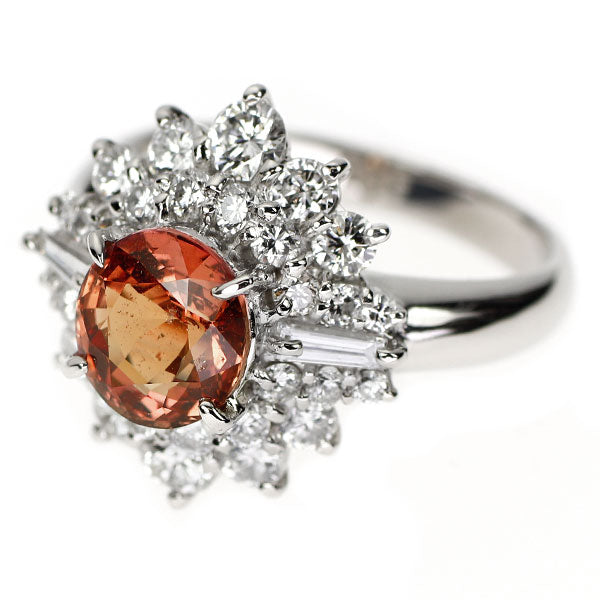 Pt900 パパラチアサファイア ダイヤモンド リング 2.01ct D1.20ct