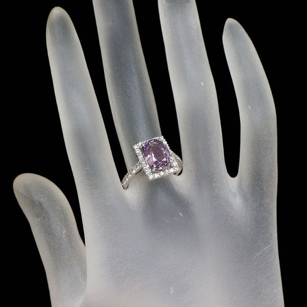 Pt950 マダガスカル産 非加熱パープルサファイア ダイヤモンド リング 3.75ct D0.77ct