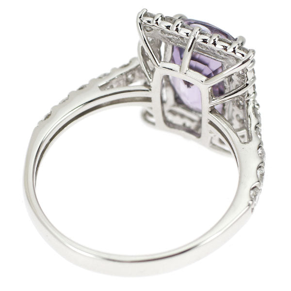 Pt950 マダガスカル産 非加熱パープルサファイア ダイヤモンド リング 3.75ct D0.77ct