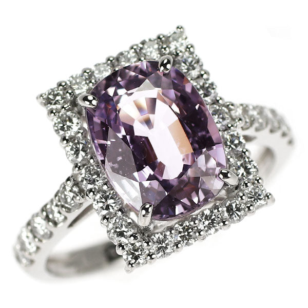 Pt950 マダガスカル産 非加熱パープルサファイア ダイヤモンド リング 3.75ct D0.77ct