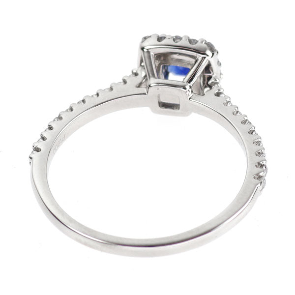 Pt900 サファイア ダイヤモンド リング 0.42ct D0.26ct
