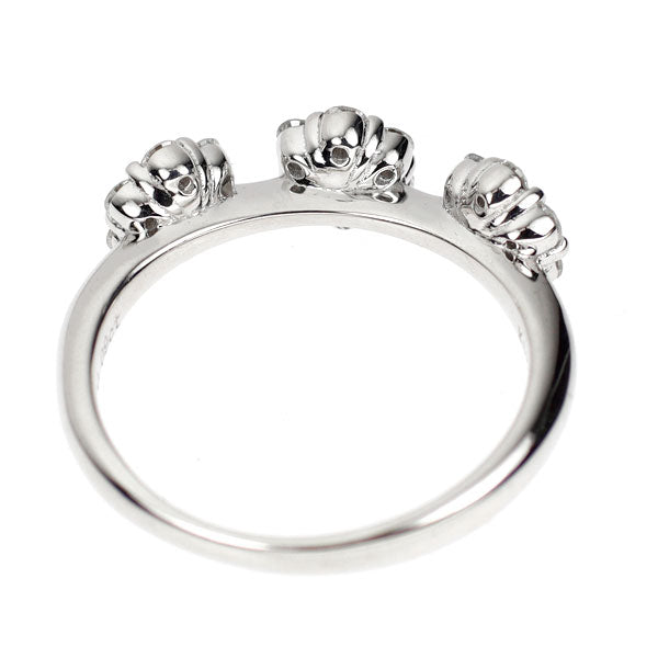 K18WG トリートブルーダイヤモンド リング 0.09ct D0.48ct フラワー