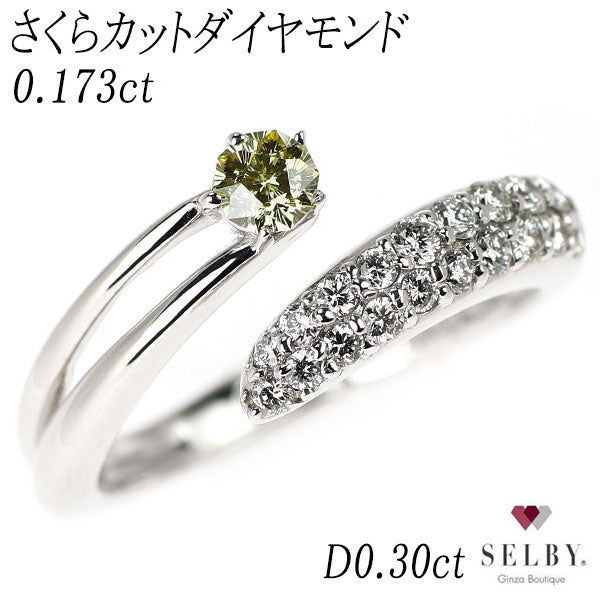 K18WG Sakura cut diamond ring 0.173ct D0.30ct [Selby Ginza store] [Used]