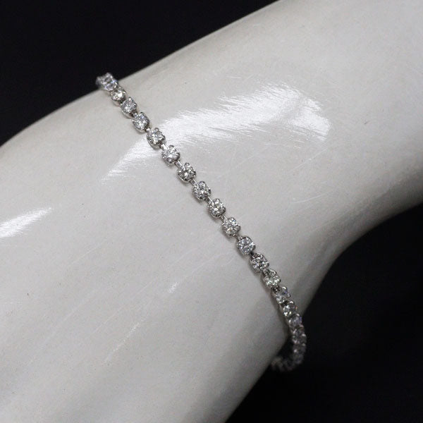 K18WG ダイヤモンド テニス ブレスレット 3.00ct