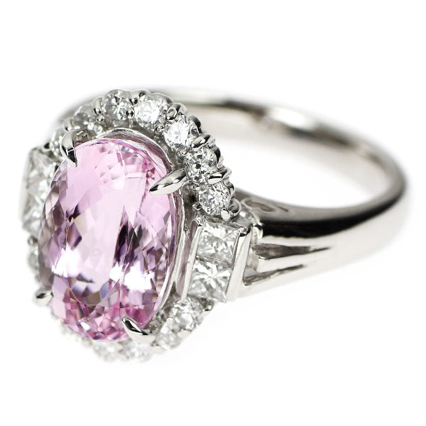 希少 Pt900 ピンクインペリアル トパーズ ダイヤモンド リング 4.58ct D0.75ct