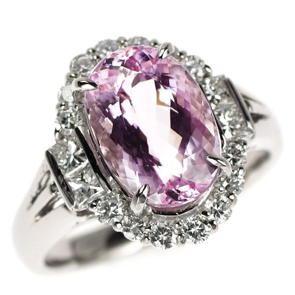 希少 Pt900 ピンクインペリアル トパーズ ダイヤモンド リング 4.58ct D0.75ct