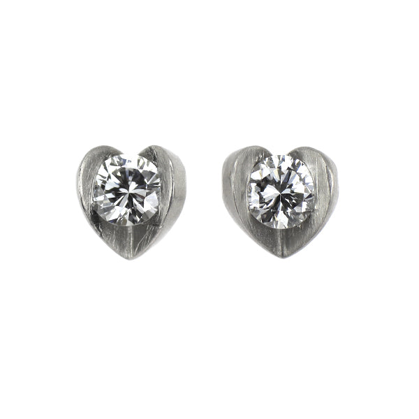 Pt999/ Pt950 ダイヤモンド ピアス 0.22ct ハート