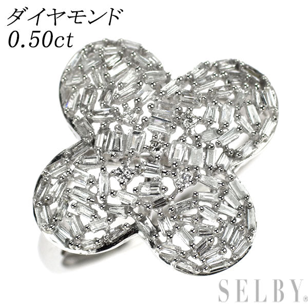 K18WG ダイヤモンド リング 0.50ct フラワー