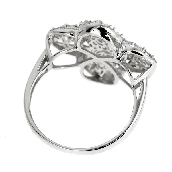 K18WG ダイヤモンド リング 0.50ct フラワー