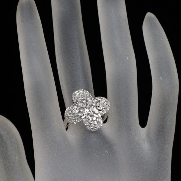 K18WG ダイヤモンド リング 0.50ct フラワー
