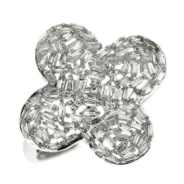 K18WG ダイヤモンド リング 0.50ct フラワー