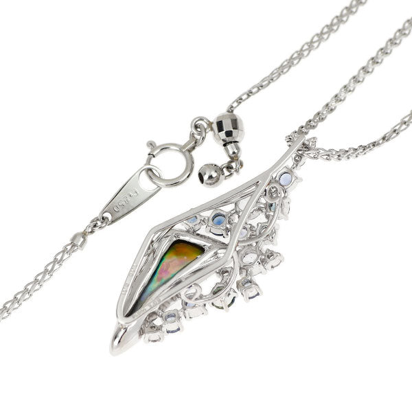 希少 Pt900/ Pt850 アワビ 真珠 ダイヤモンド ペンダントネックレス 1.10ct S1.09ct D0.11ct