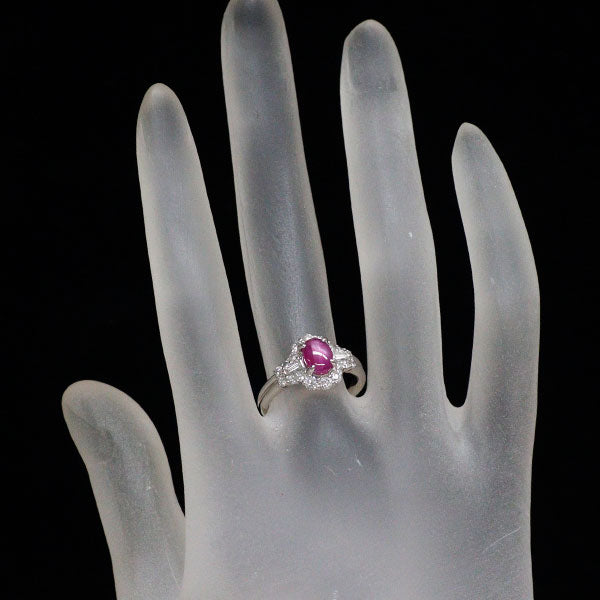Pt900 スタールビー ダイヤモンド リング 1.52ct D0.68ct