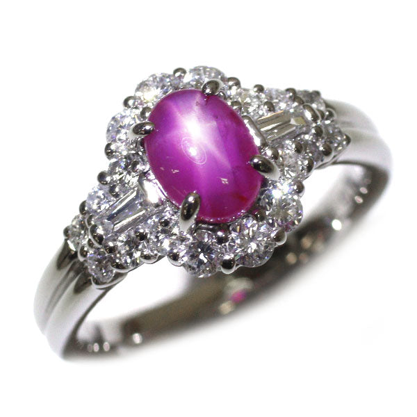 Pt900 スタールビー ダイヤモンド リング 1.52ct D0.68ct