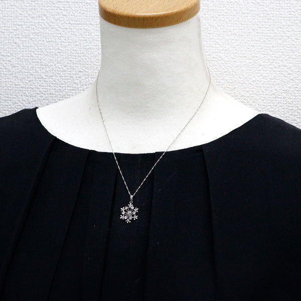 Pt900/ Pt850 ダイヤモンド ペンダントネックレス 0.50ct スノーフレーク