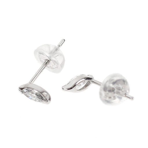 K18WG マーキスカット ダイヤモンド ピアス 0.20ct スタッド