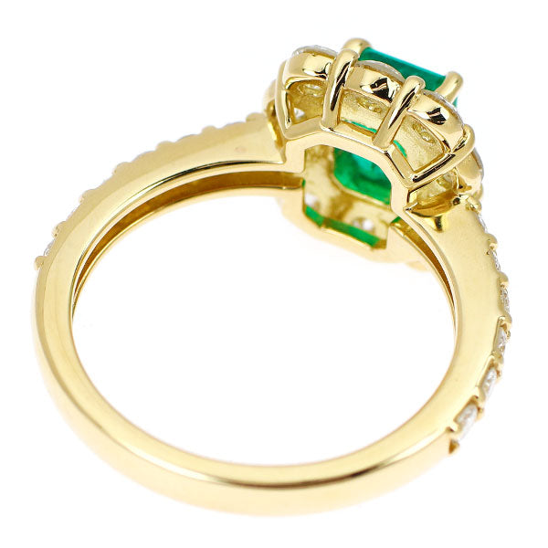 K18YG エメラルド ダイヤモンド リング 1.017ct D1.15ct