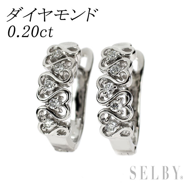 Pt900 ダイヤモンド フープ ピアス 0.20ct